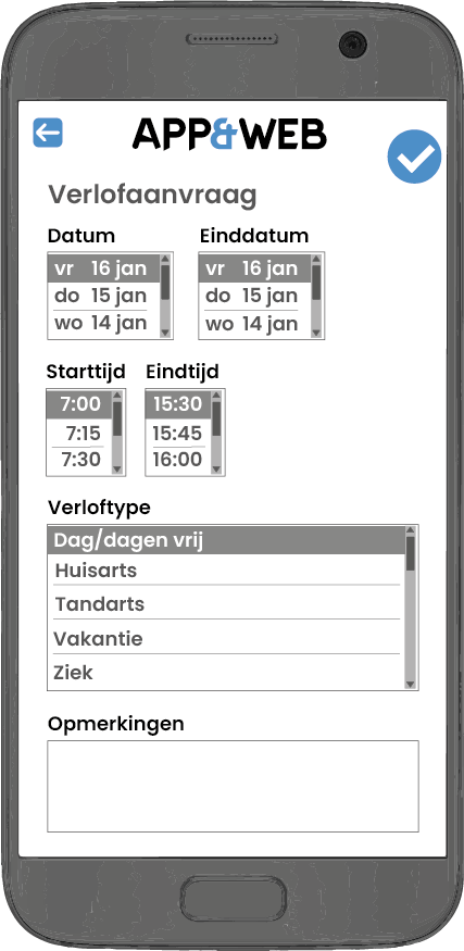 hoofdmenu app