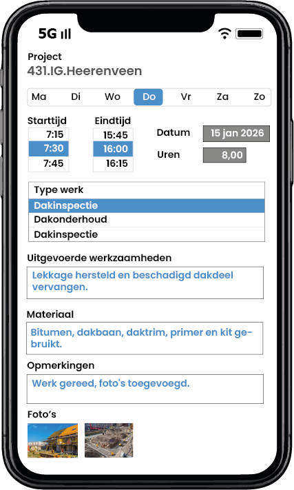 Digitale werkbon invullen en laten goedkeuren met Aannemerapp