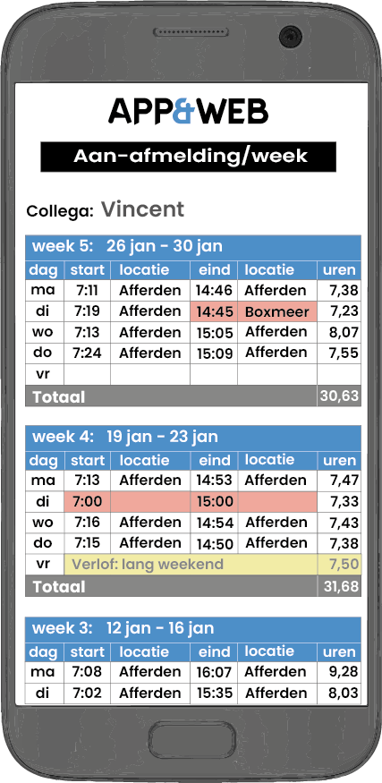 hoofdmenu app